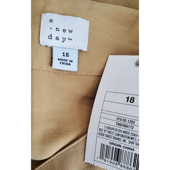A New Day Women's Size 18 Tan Cargo Button Front Skirt New - Picture 4 of 5